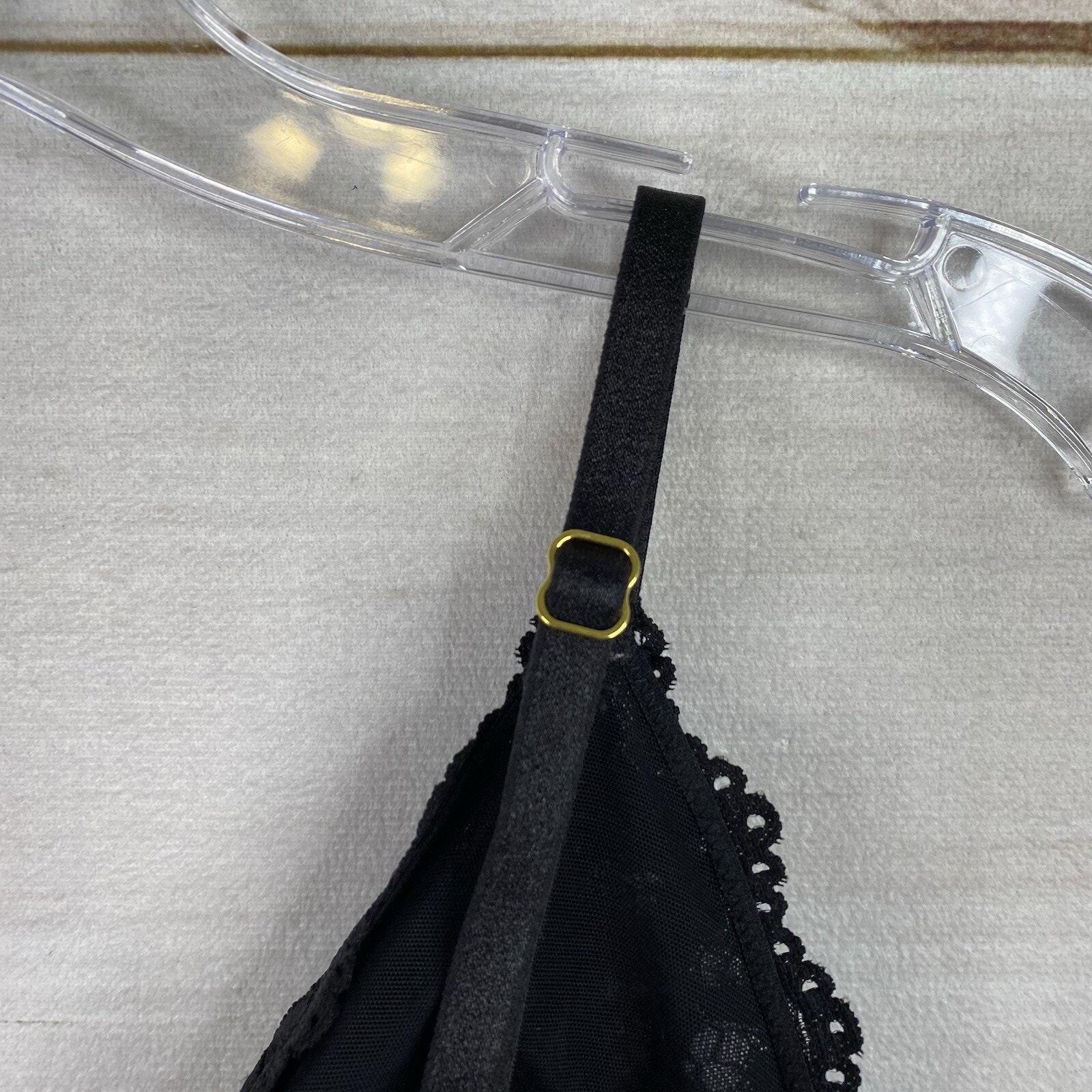 Dobreva Bralette Size M Black Lace Unlined No Wire Strappy Back Adjustable Nwt — image 5 of 8